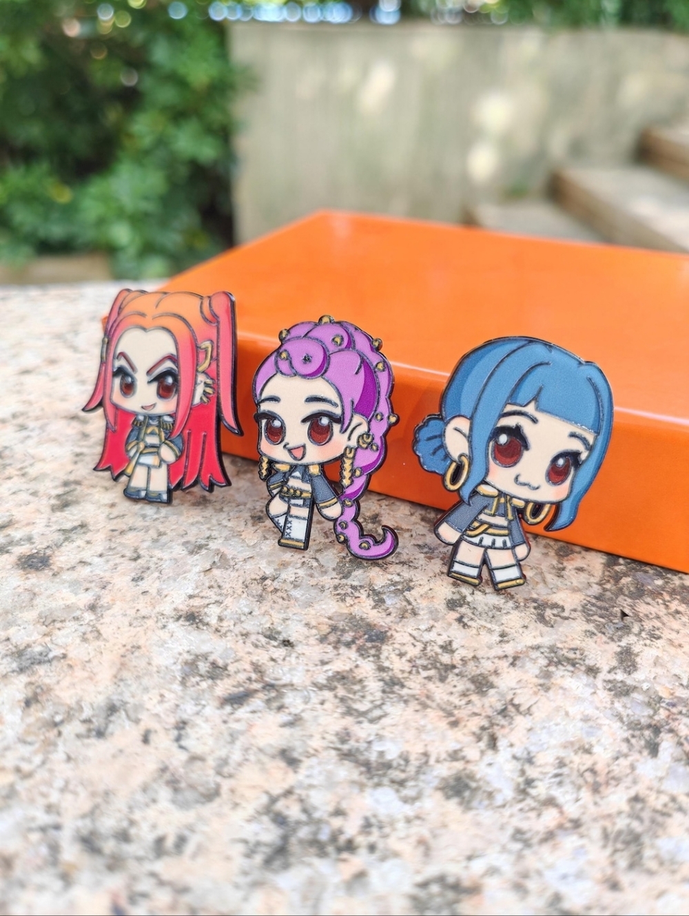 Kpop Demon Hunters - Set of 3 Cute Chibi  Enamel Pins - Mira, Rumi & Zoey